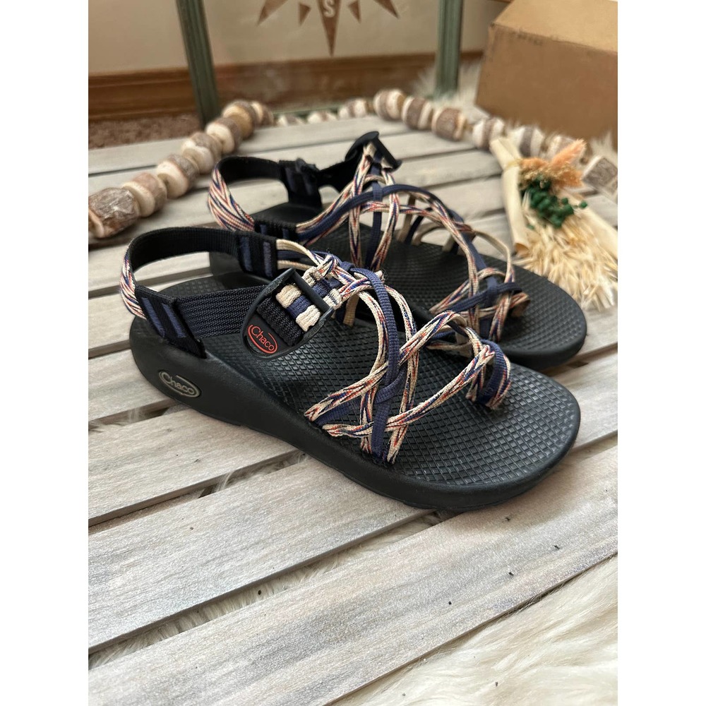 Chacos ZX/3 Classic Incan Blue Red White Strappy Sandals